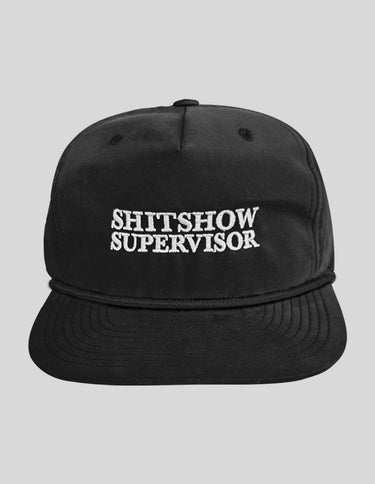 Shitshow Supervisor Cotton/Nylon Rope Hat Hat Greater Half Black